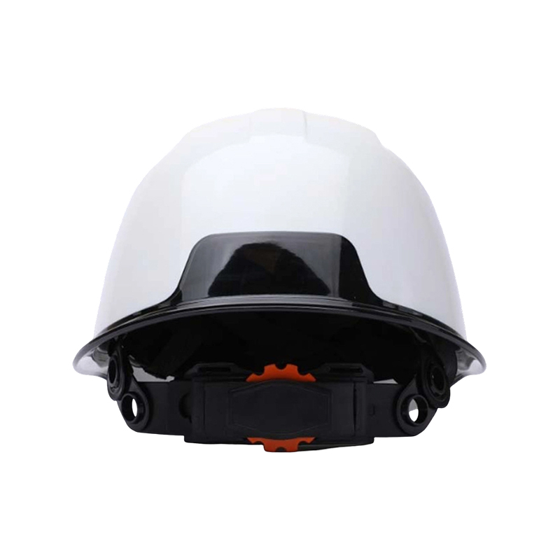 Dwukolorowy przemysłowy hełm ochronny z przezroczystym daszkiem