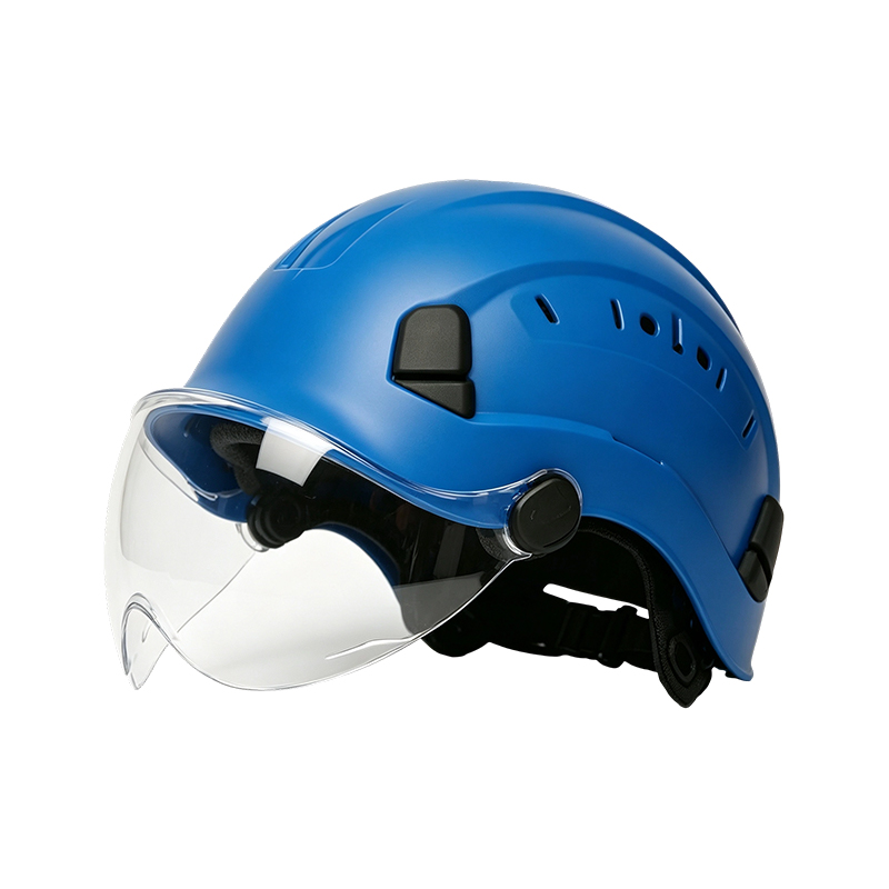 Kask z goglami ze zintegrowanym chowanym wizjerem